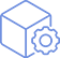icon of box next to a gear