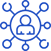 icon of a person with circles around them showing connection