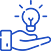 icon of a hand holding a lightbuld